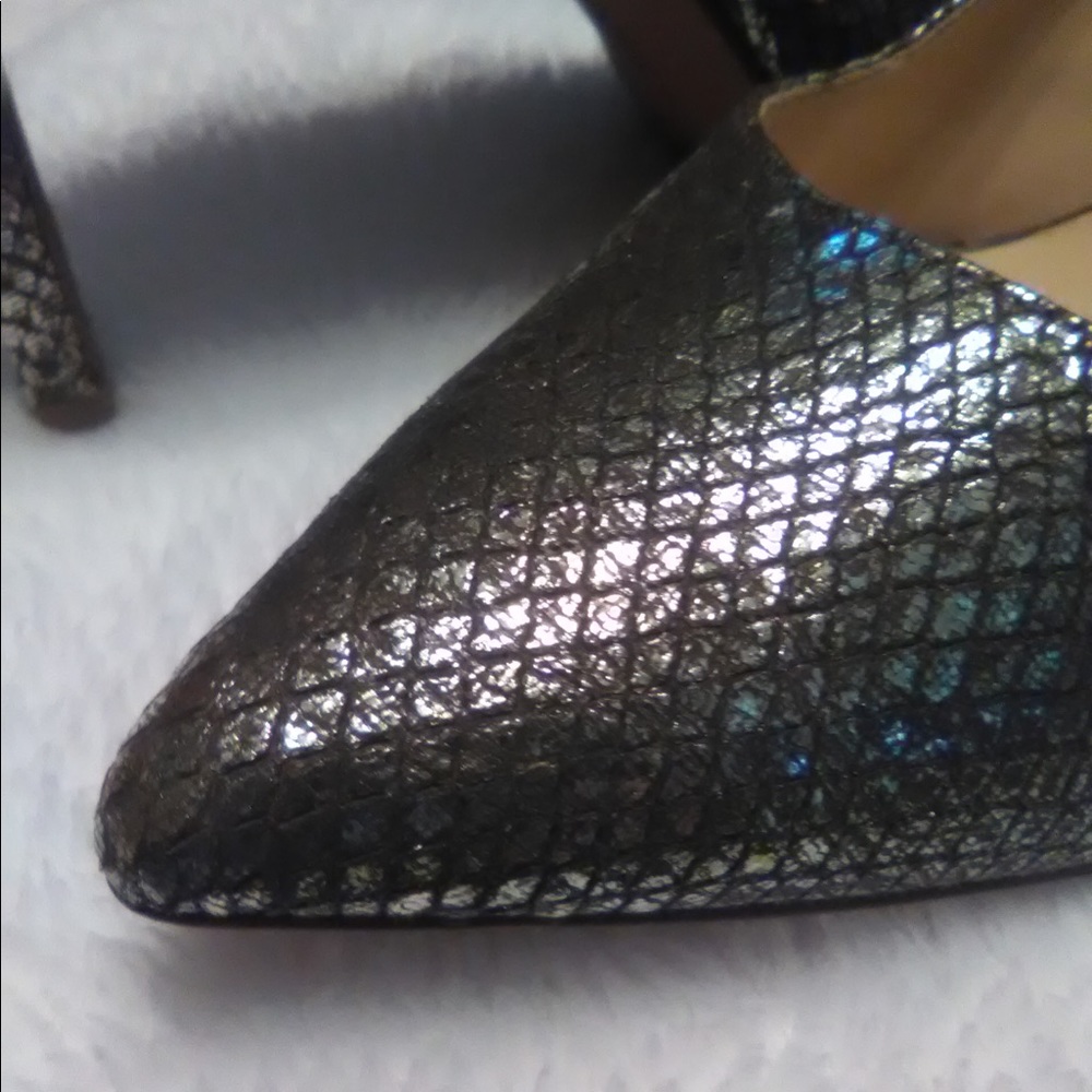 8M Nine West 4” Pointed Metallic Copper Gold Silver - Picture 3 of 6